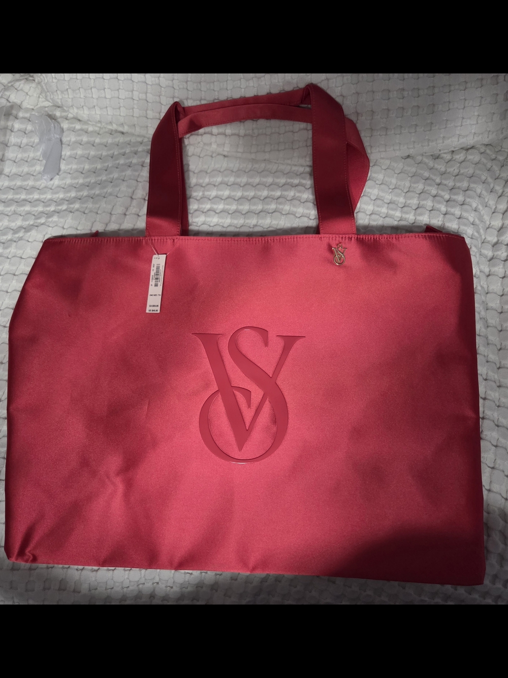 NWT Victoria's Secret Pink Embossed VS Logo Tote - Hot Pink
